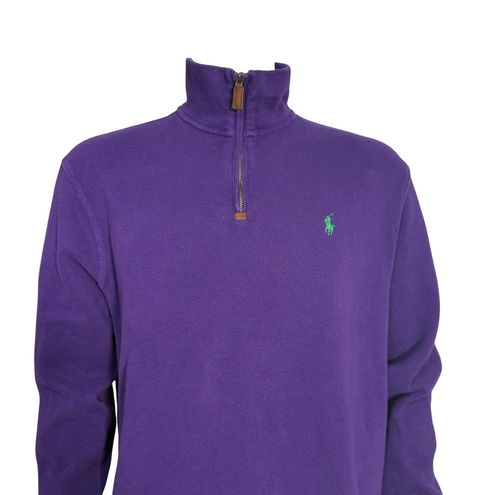 Polo‎ Ralph Lauren Men's Purple 1/4 Zip Pullover Sweatshirt Size L